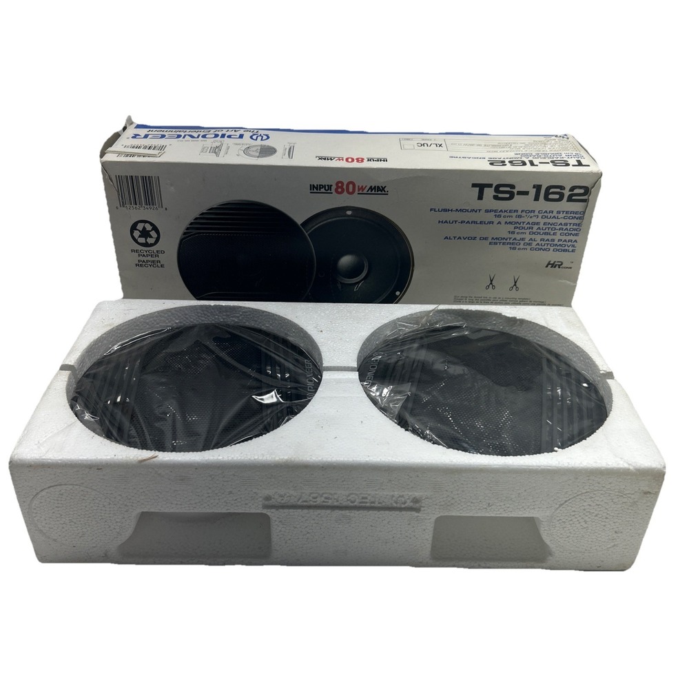 VTG Pioneer TS-162 Dual Cone 80W 4 Ohm 6.5" Flush Mount Car Audio Speakers-NOS